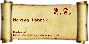 Montag Henrik névjegykártya